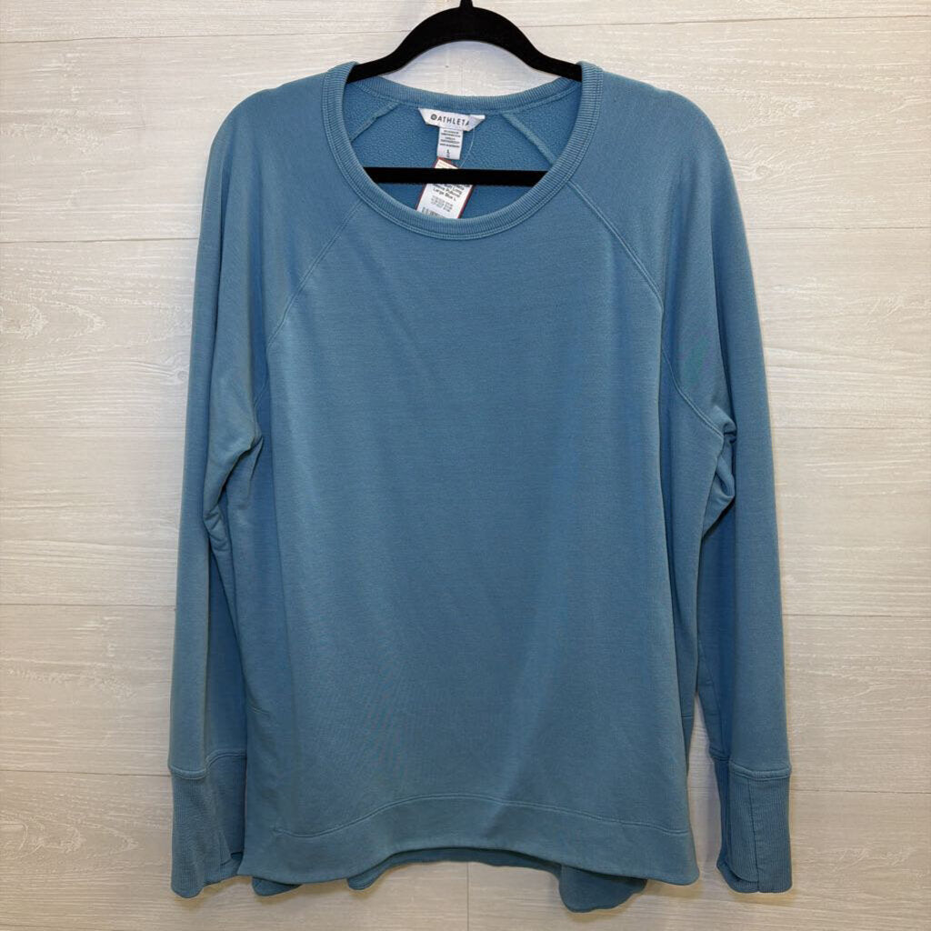 Athleta Blue Soft Long Sleeve Pullover Large