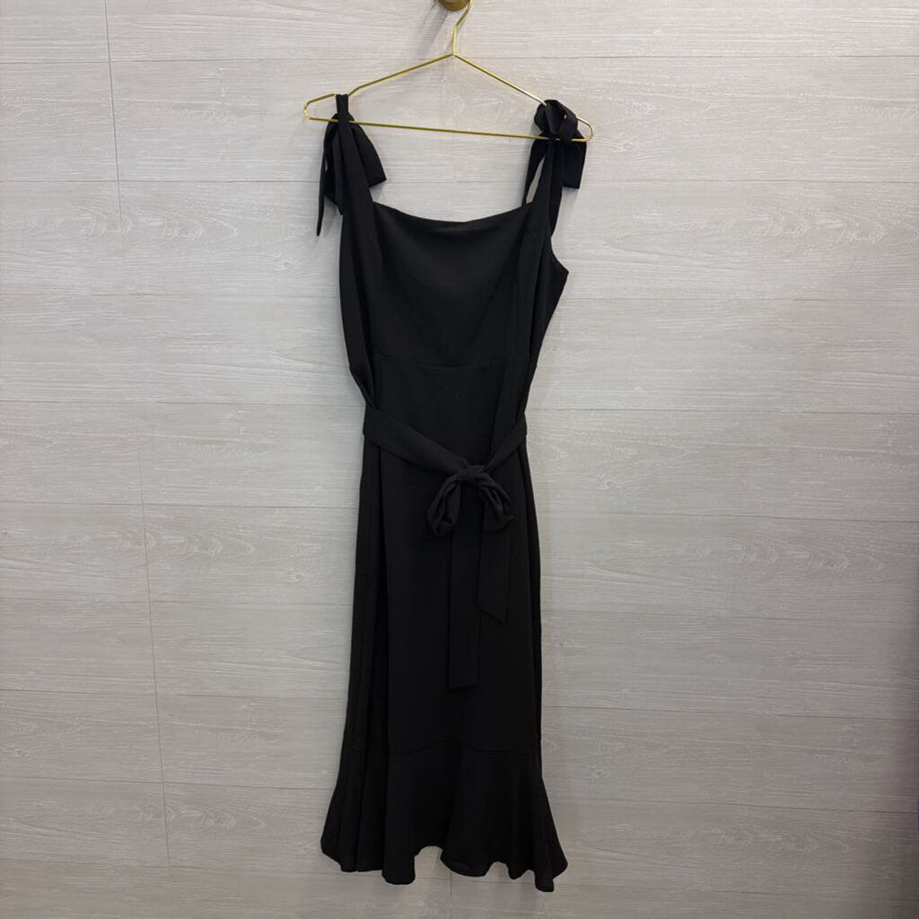 Black Tie Waist Midi Dress Extra Large