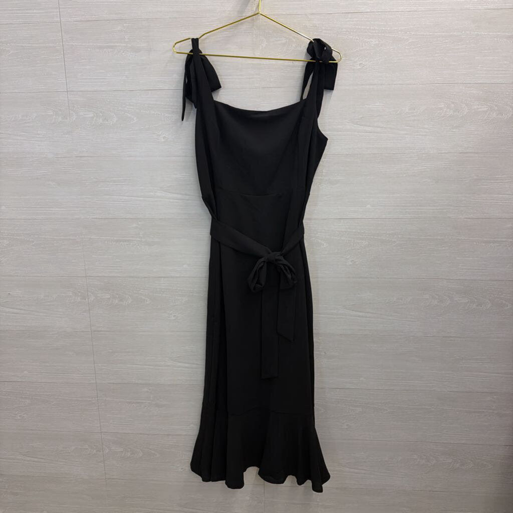 Black Tie Waist Midi Dress Extra Large