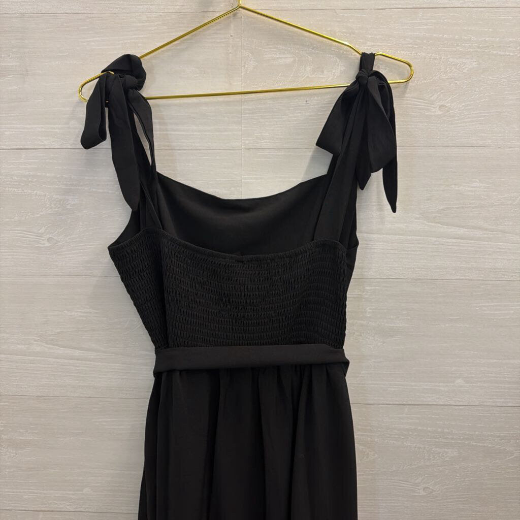 Black Tie Waist Midi Dress Extra Large