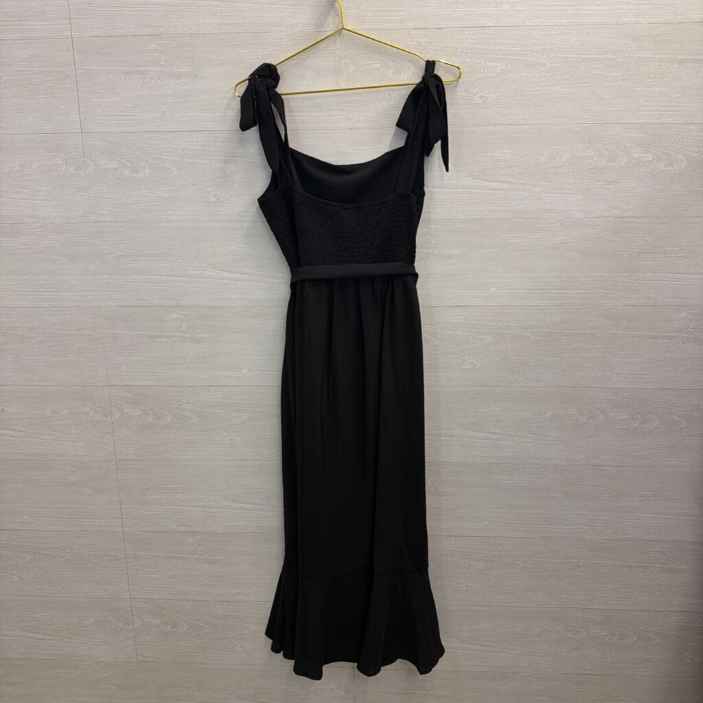 Black Tie Waist Midi Dress Extra Large