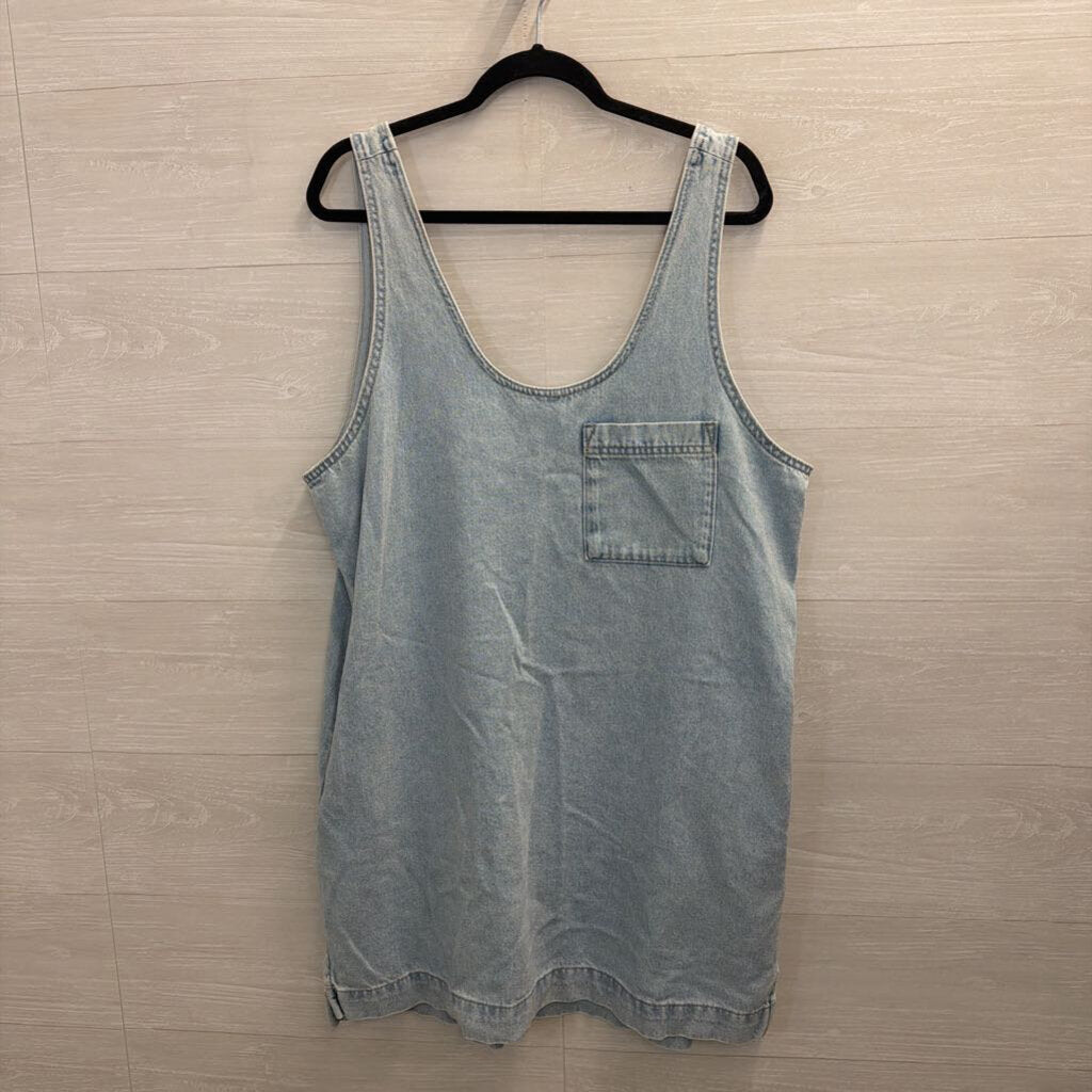 Light Wash Denim Jumper Dress Large