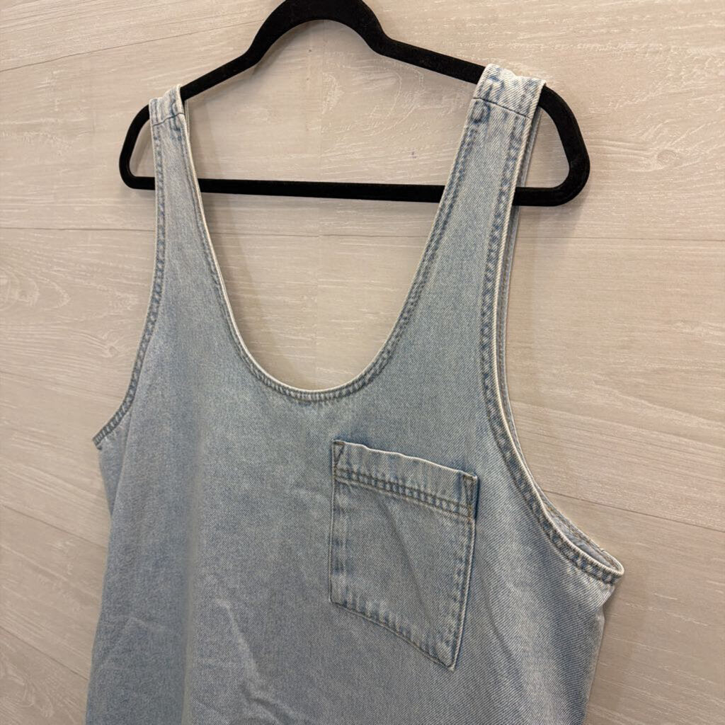 Light Wash Denim Jumper Dress Large