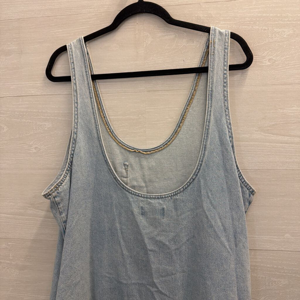 Light Wash Denim Jumper Dress Large
