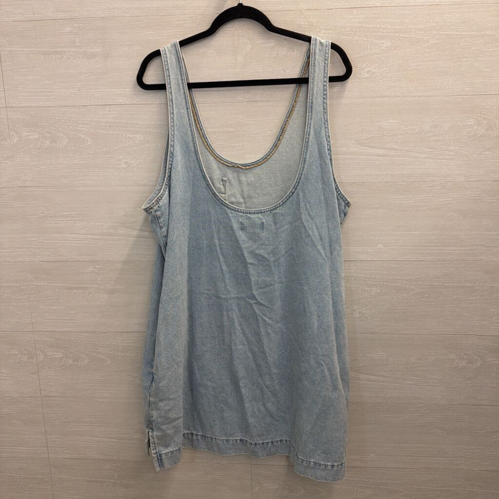 Light Wash Denim Jumper Dress Large