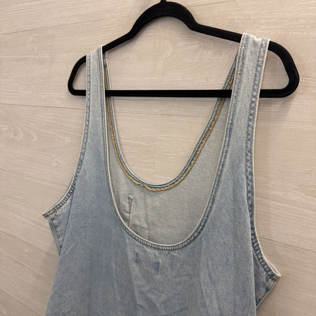 Light Wash Denim Jumper Dress Large