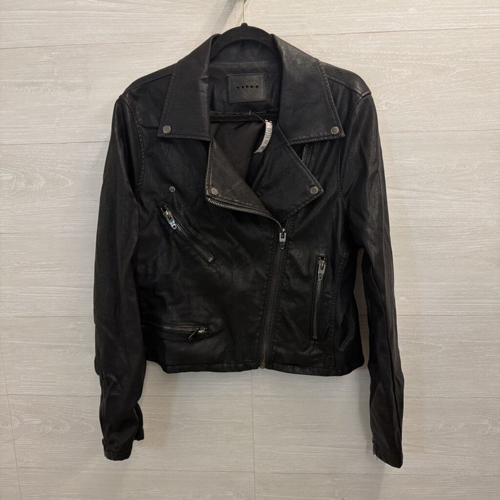 Blank NYC Black Faux Leather Moto Jacket Extra Large