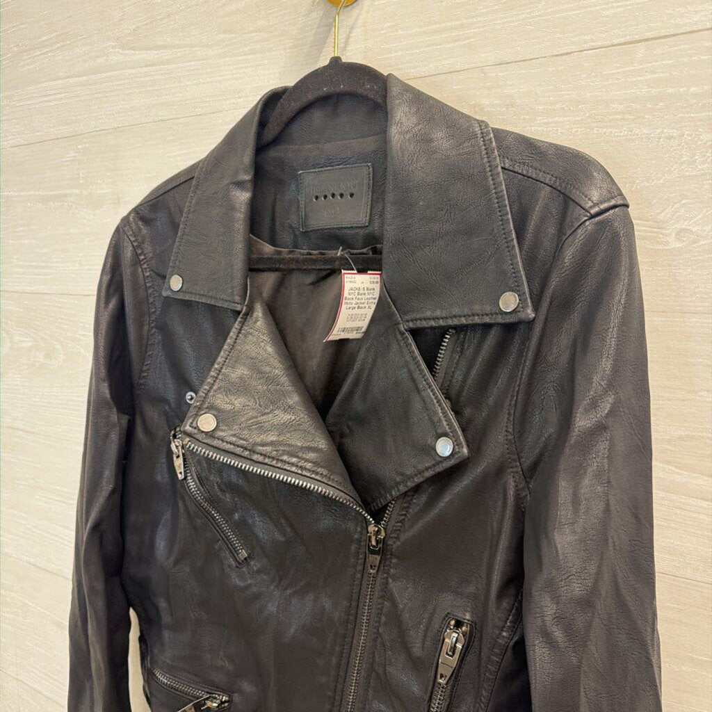 Blank NYC Black Faux Leather Moto Jacket Extra Large