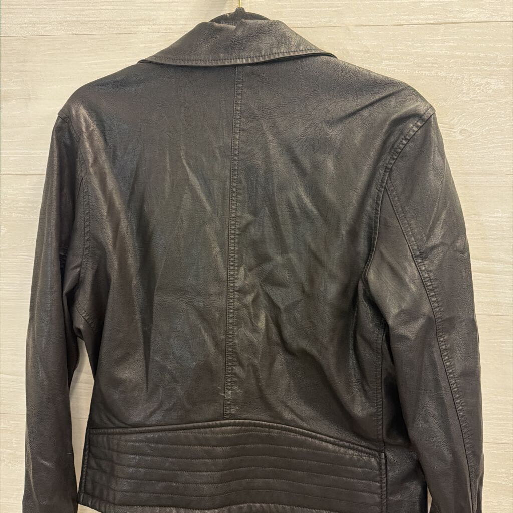Blank NYC Black Faux Leather Moto Jacket Extra Large