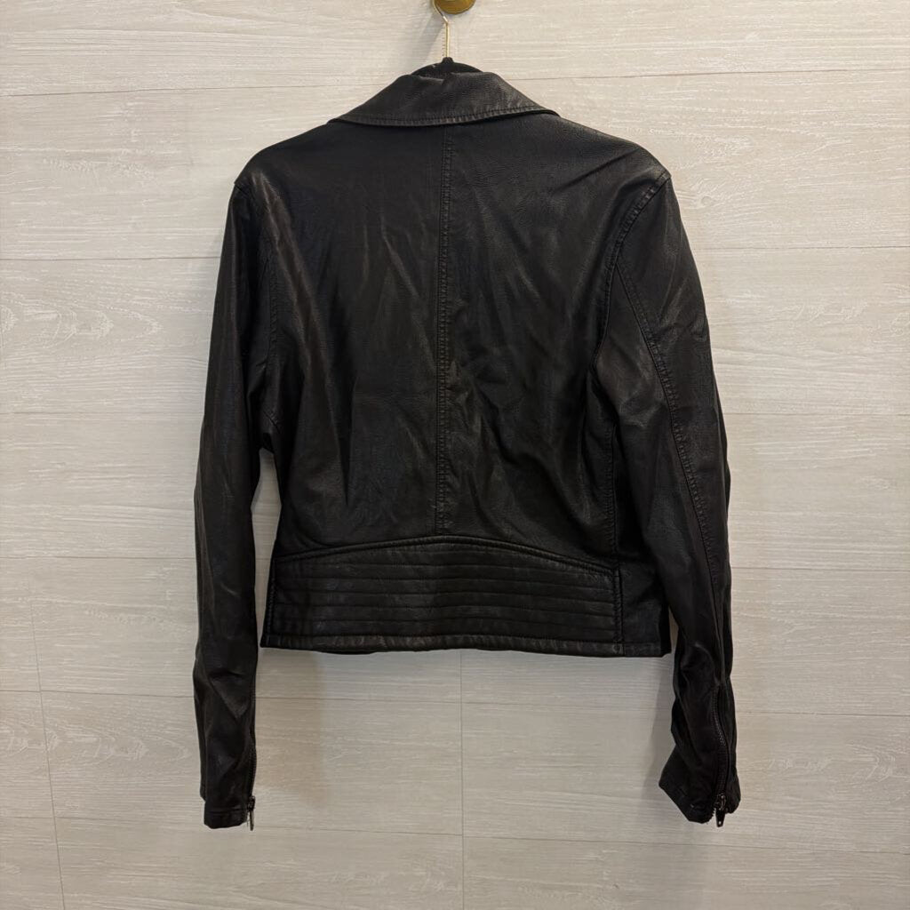 Blank NYC Black Faux Leather Moto Jacket Extra Large