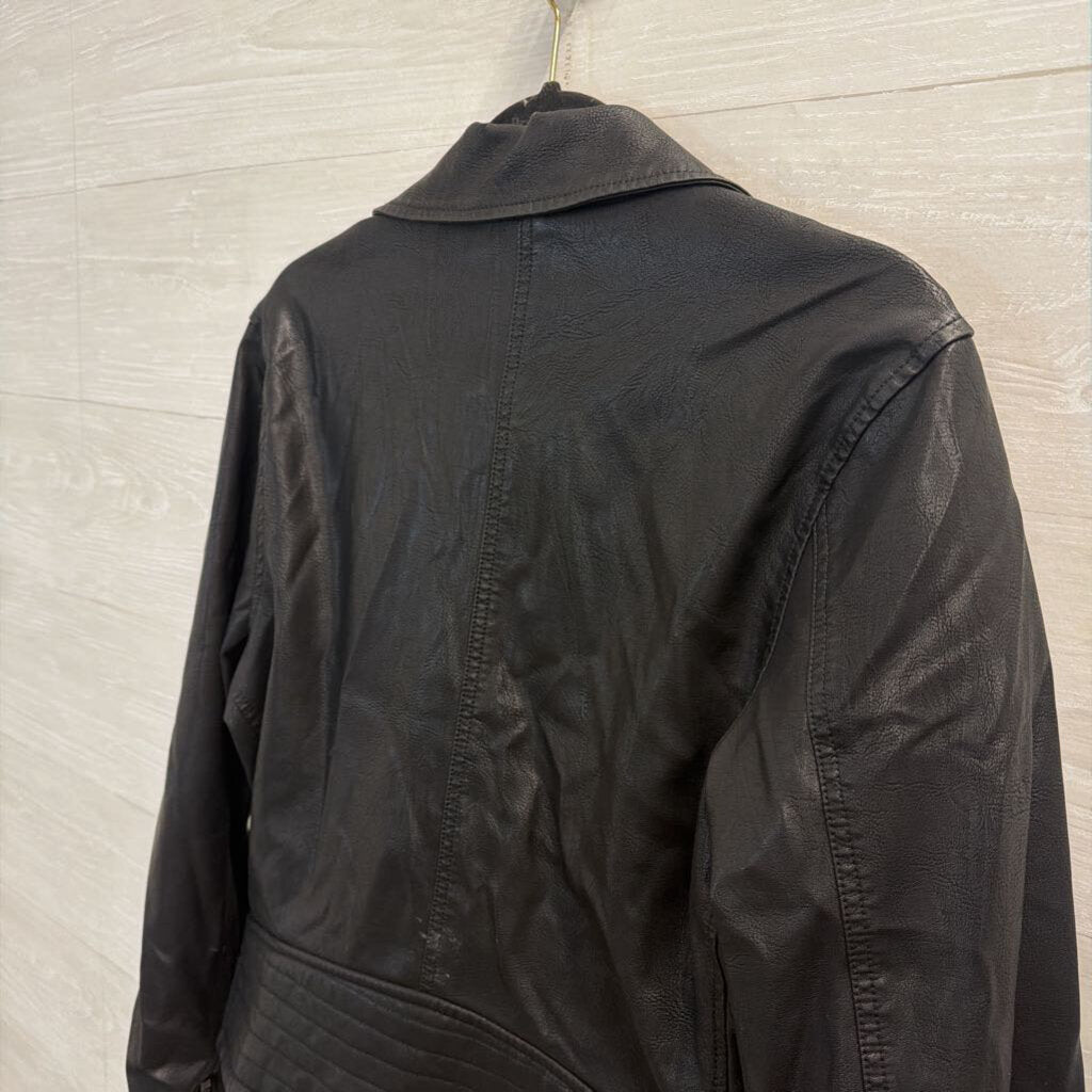 Blank NYC Black Faux Leather Moto Jacket Extra Large
