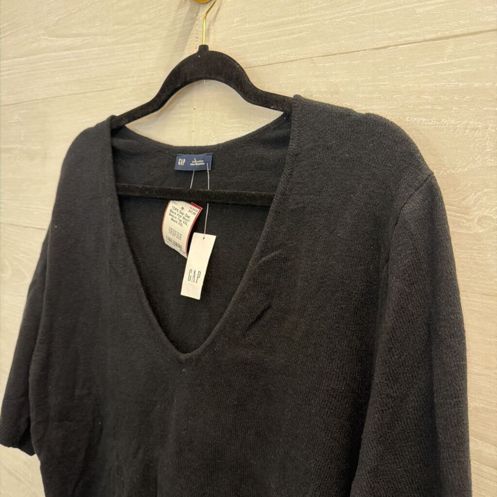 Gap Black Knit Short Sleeve Top XXL