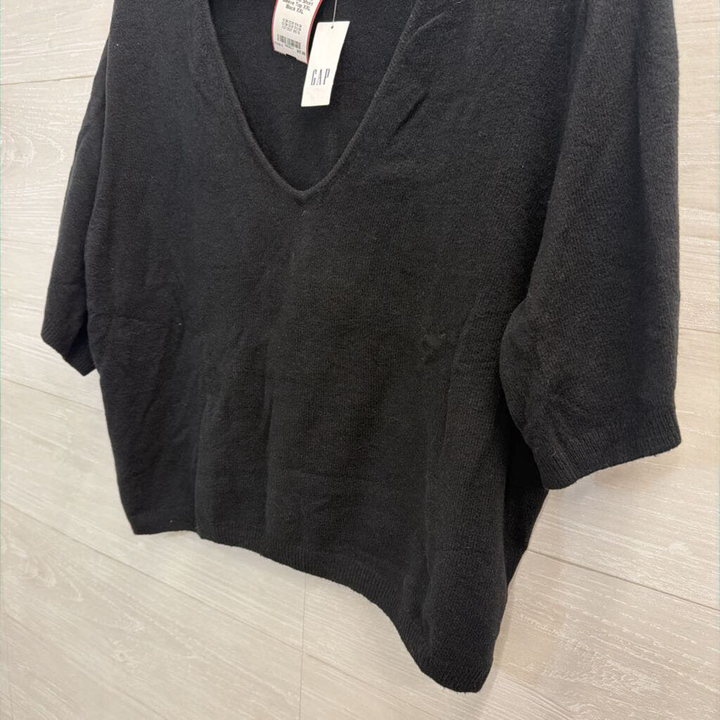 Gap Black Knit Short Sleeve Top XXL