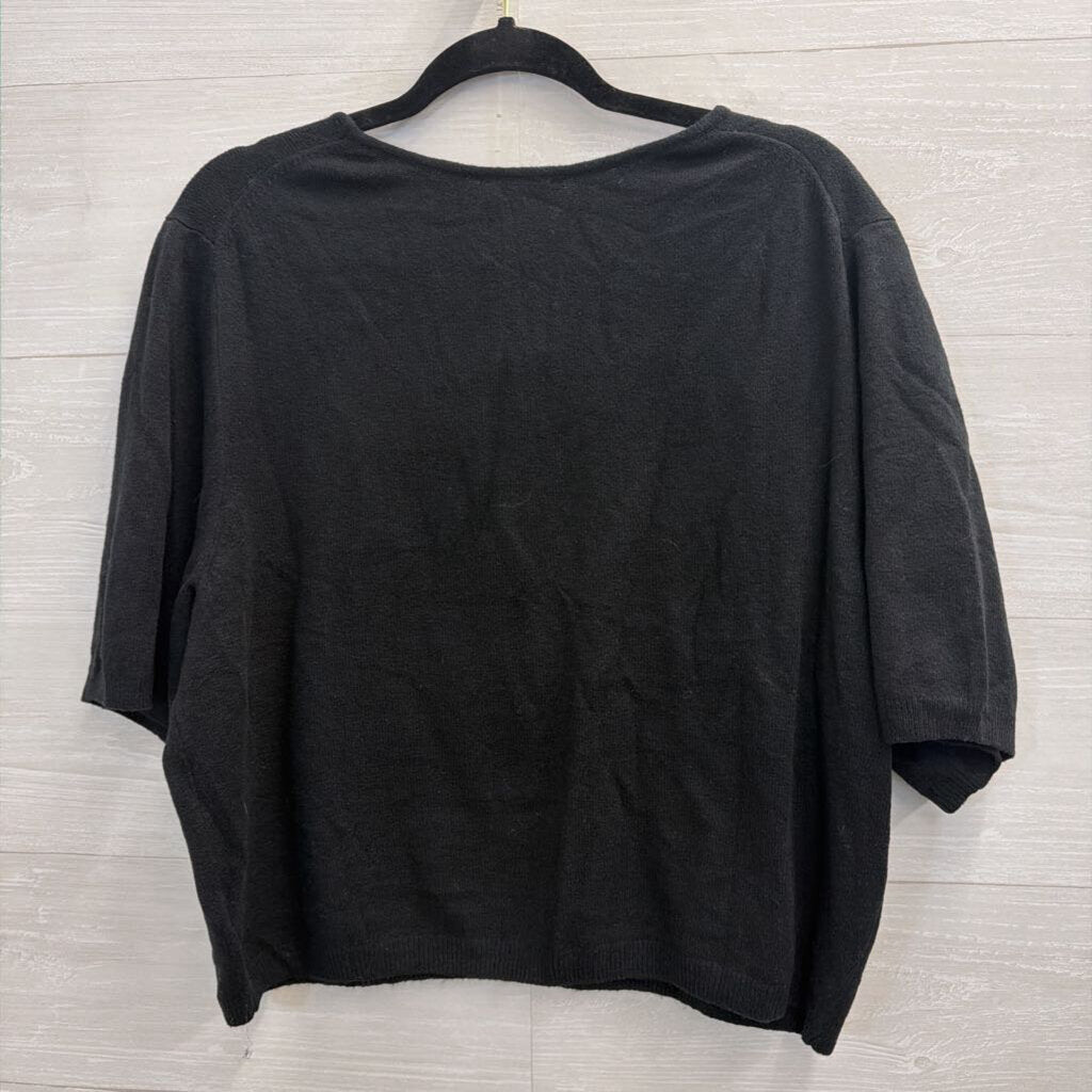 Gap Black Knit Short Sleeve Top XXL