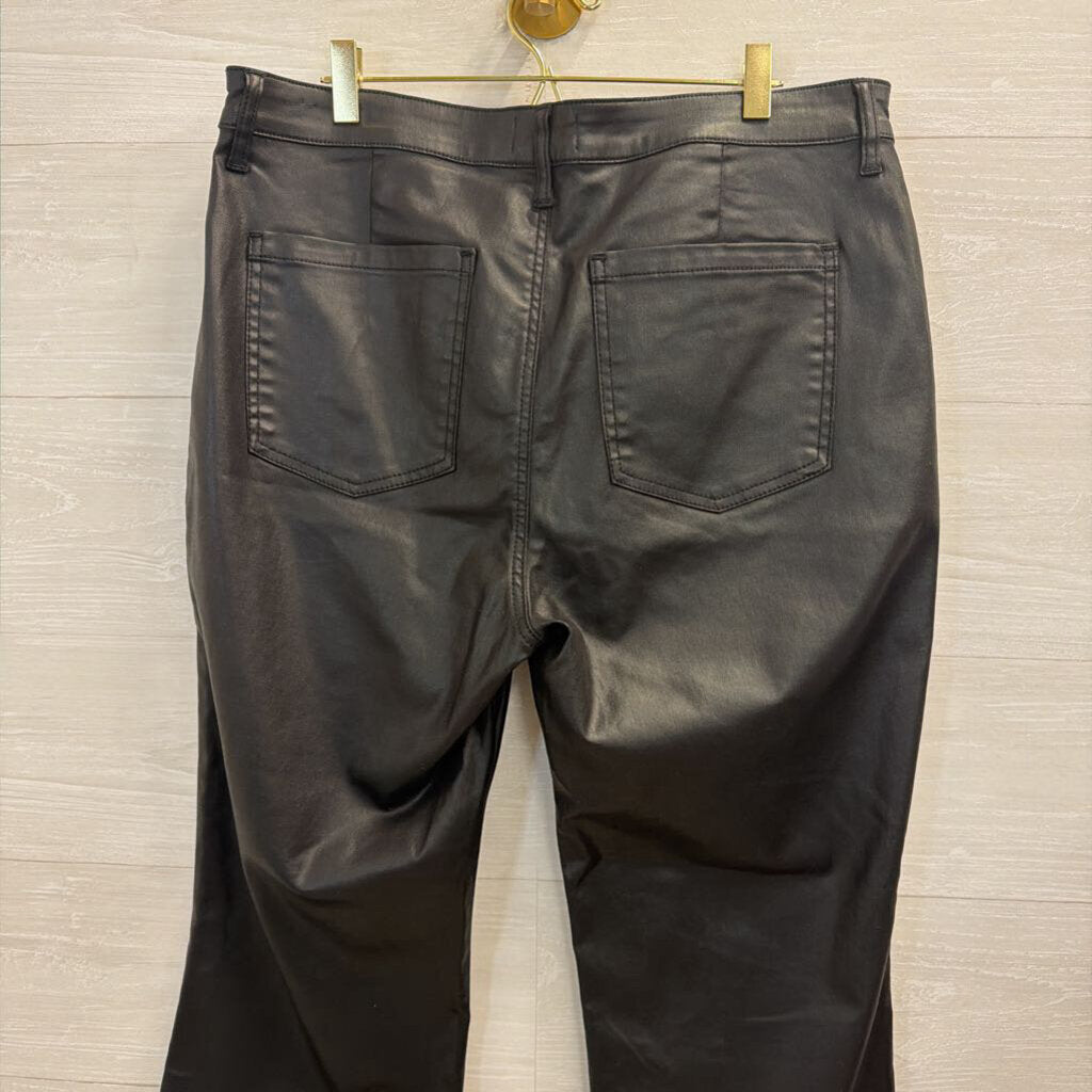 Kut Black Coated Denim Kelsey Flare Jeans 14