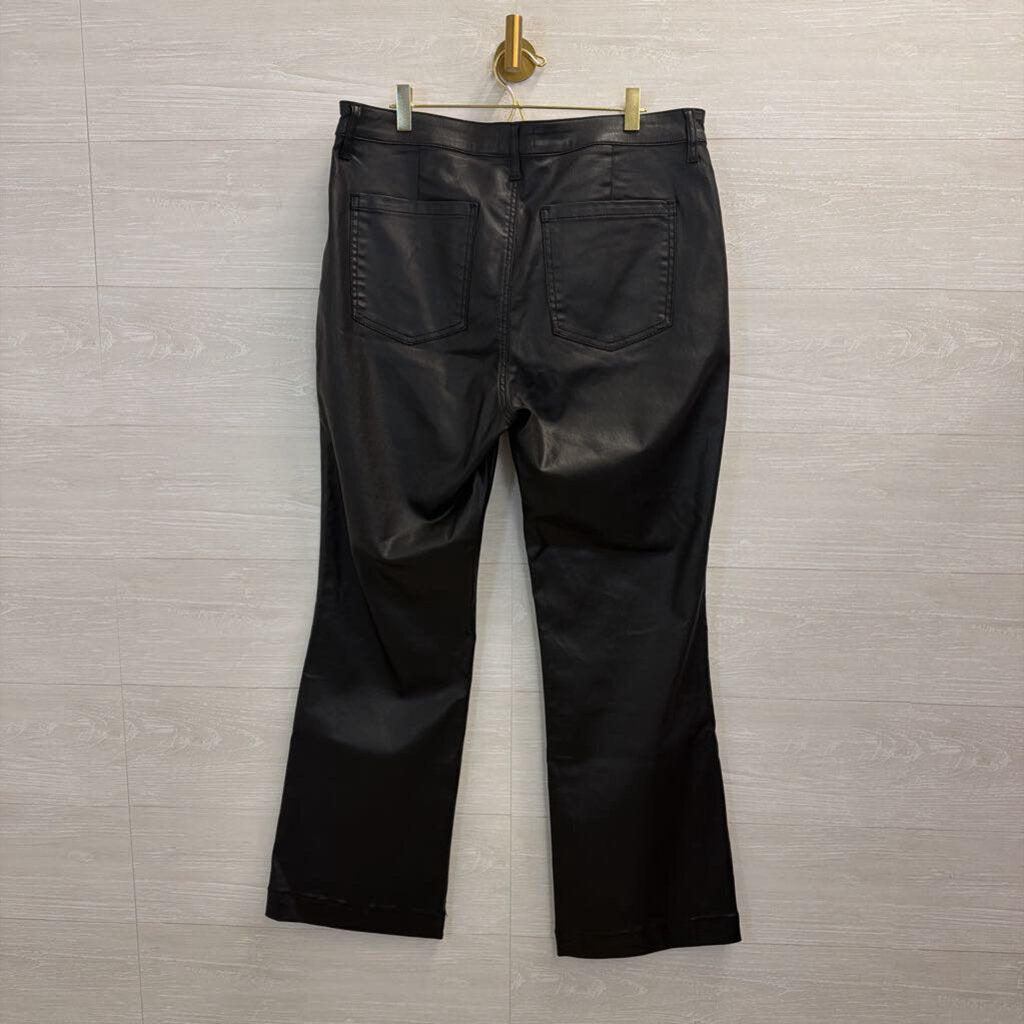 Kut Black Coated Denim Kelsey Flare Jeans 14