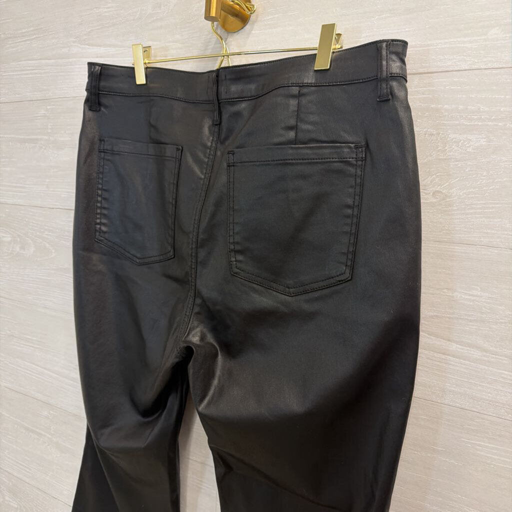 Kut Black Coated Denim Kelsey Flare Jeans 14