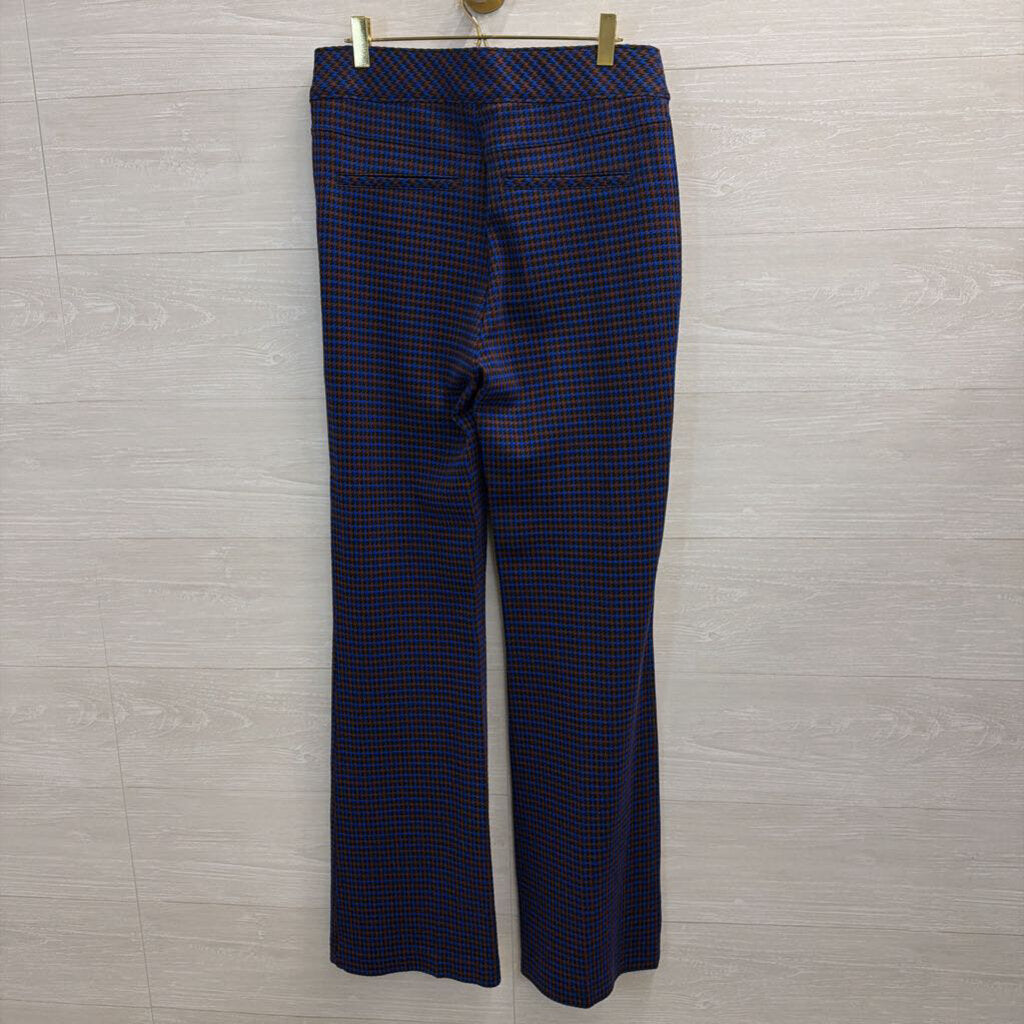 Spanx Blue/ Brown Plaid Flare Leg Pull On Pants Large