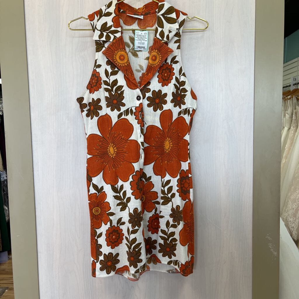 Her Pony Retro Floral Collared Tank Dress Size 8