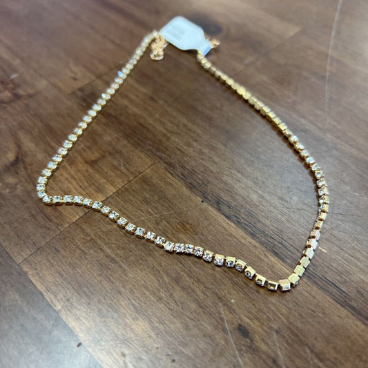 Dainty Gold Rhinestone Chain Necklace