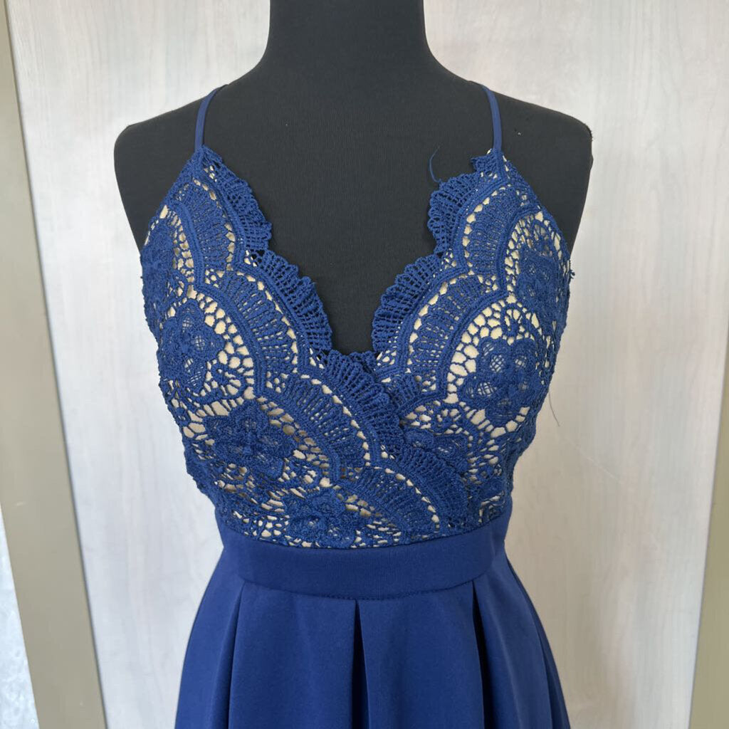 Lace Top A-Line Homecoming Dress S