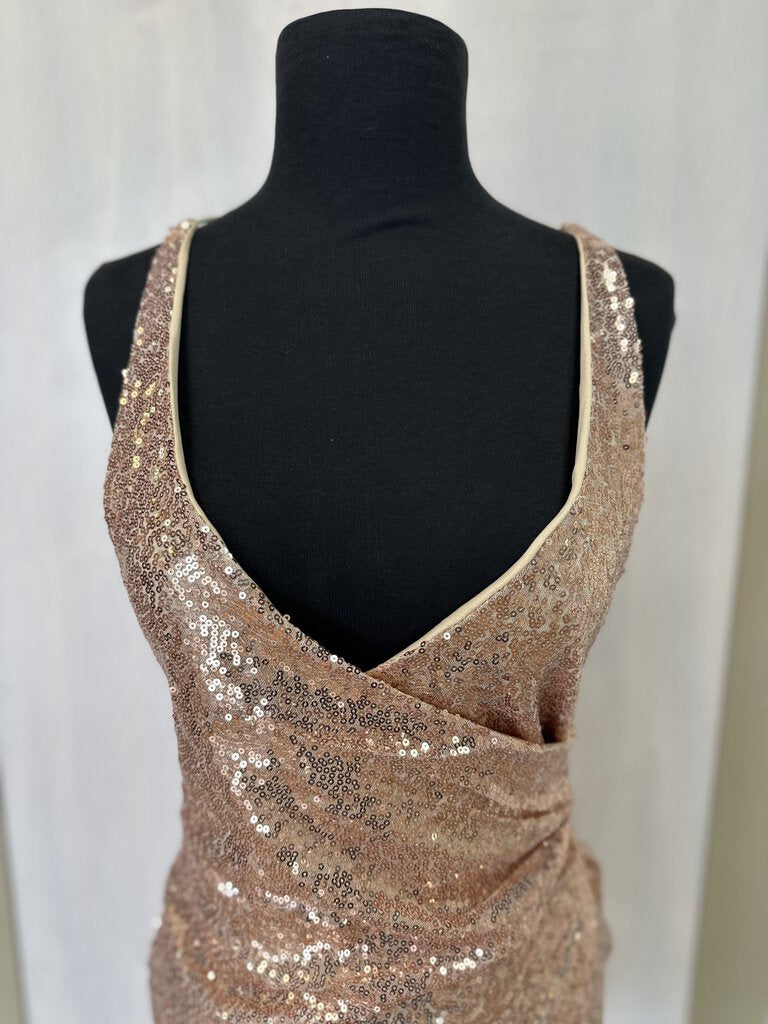 Rose Gold Sequin Homecoming Dress Medium
