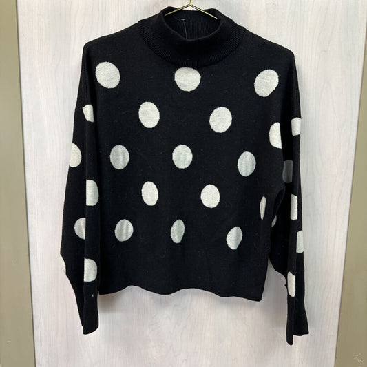 Polka Dot Mock Neck Sweater Small