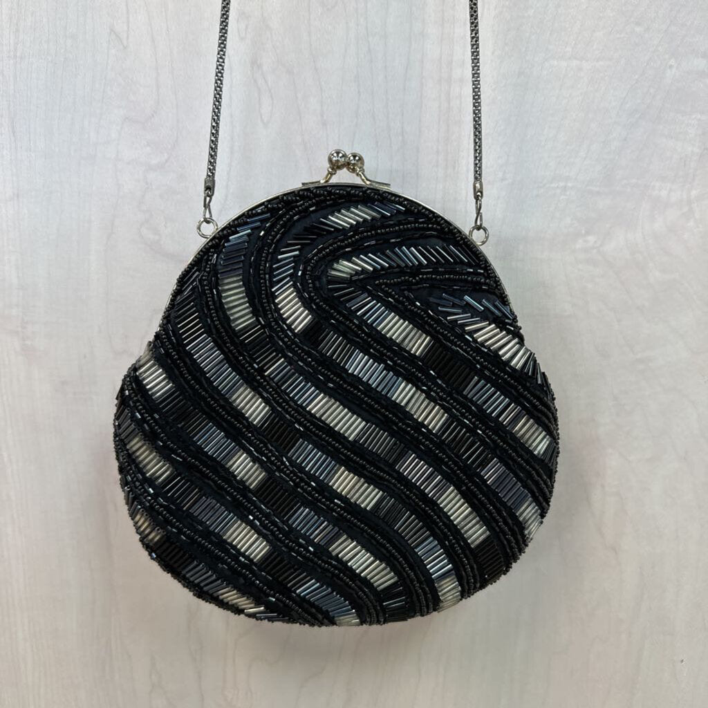 Beaded Swirl Evening Clutch