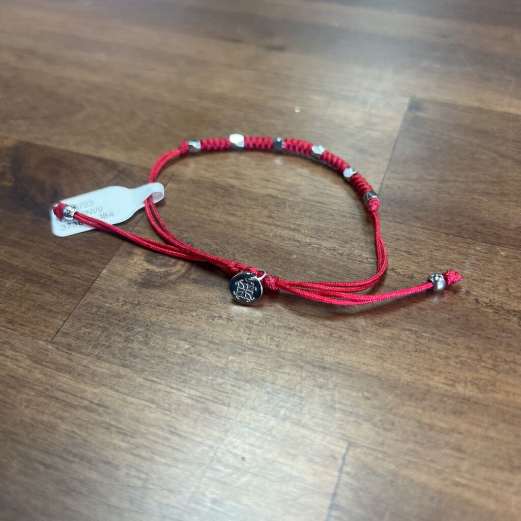 Red/Silver Adjustable Rustic Cuff Bracelet