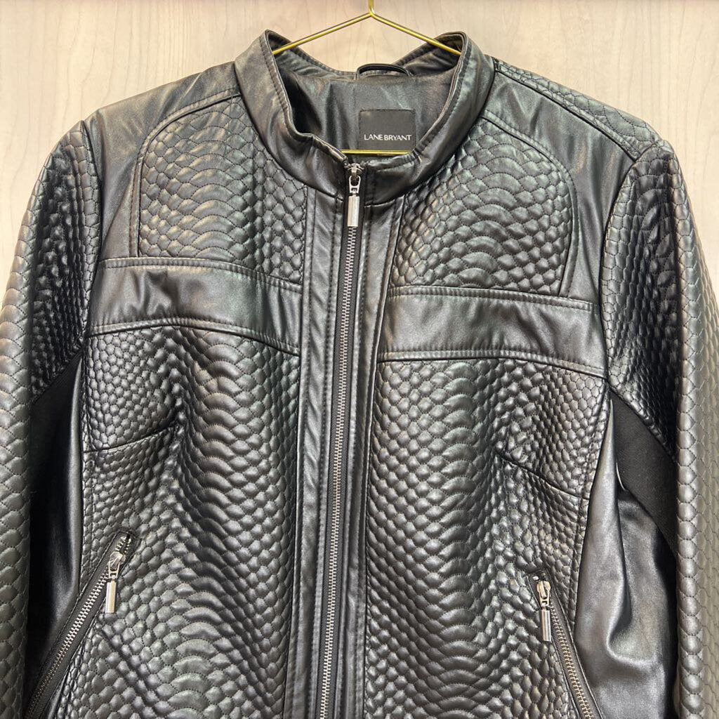 Lane Bryant Faux Leather Pebbled Moto Jacket 18/20