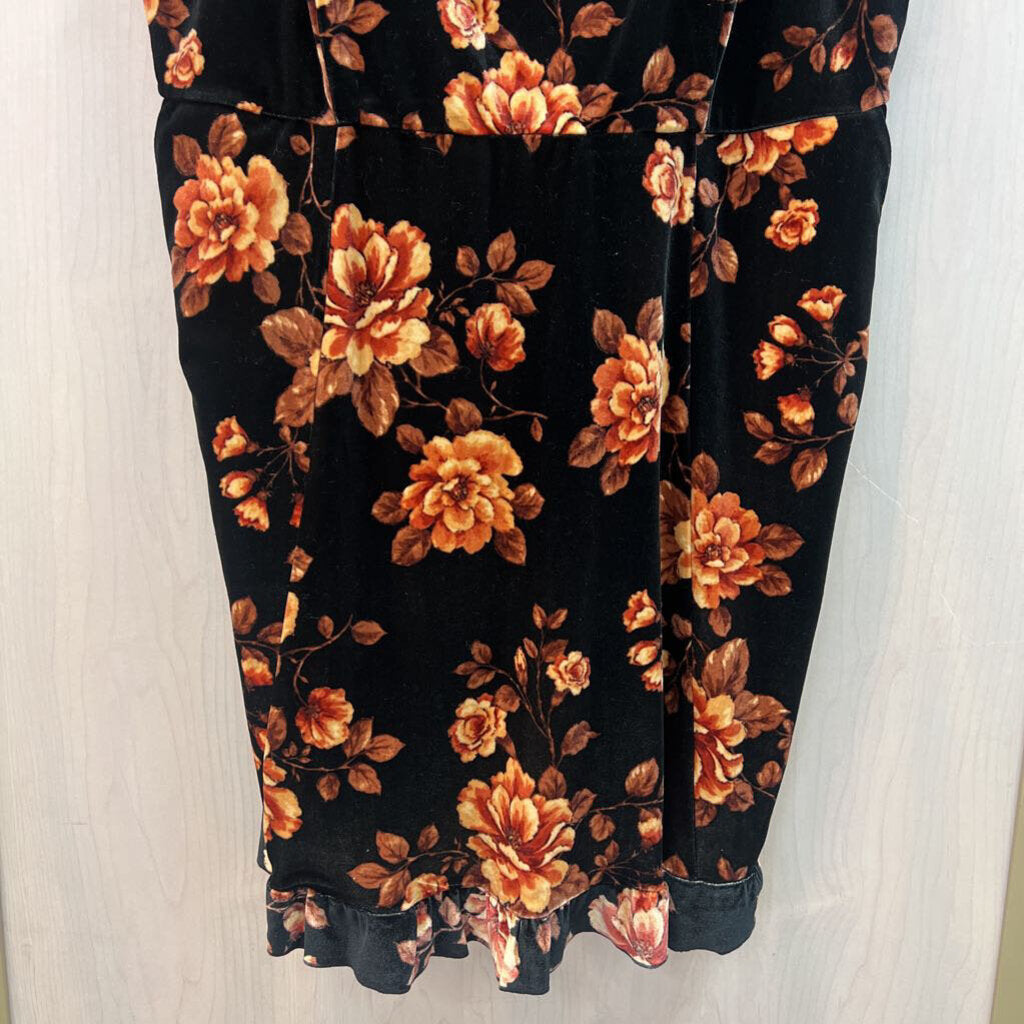 Torrid Black Floral Velvet Shirt 2X