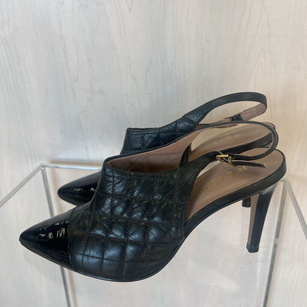 Reiss Black Quilted Pointed Heels 38