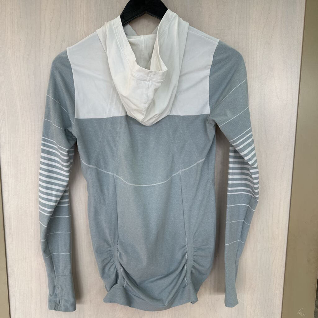 Athleta Ruched Hooded Longsleeve Top Small