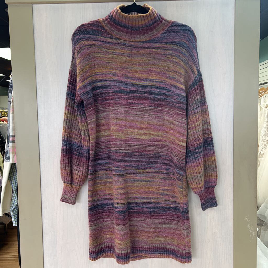 Loft Spacedye Turtleneck Sweater Dress Small