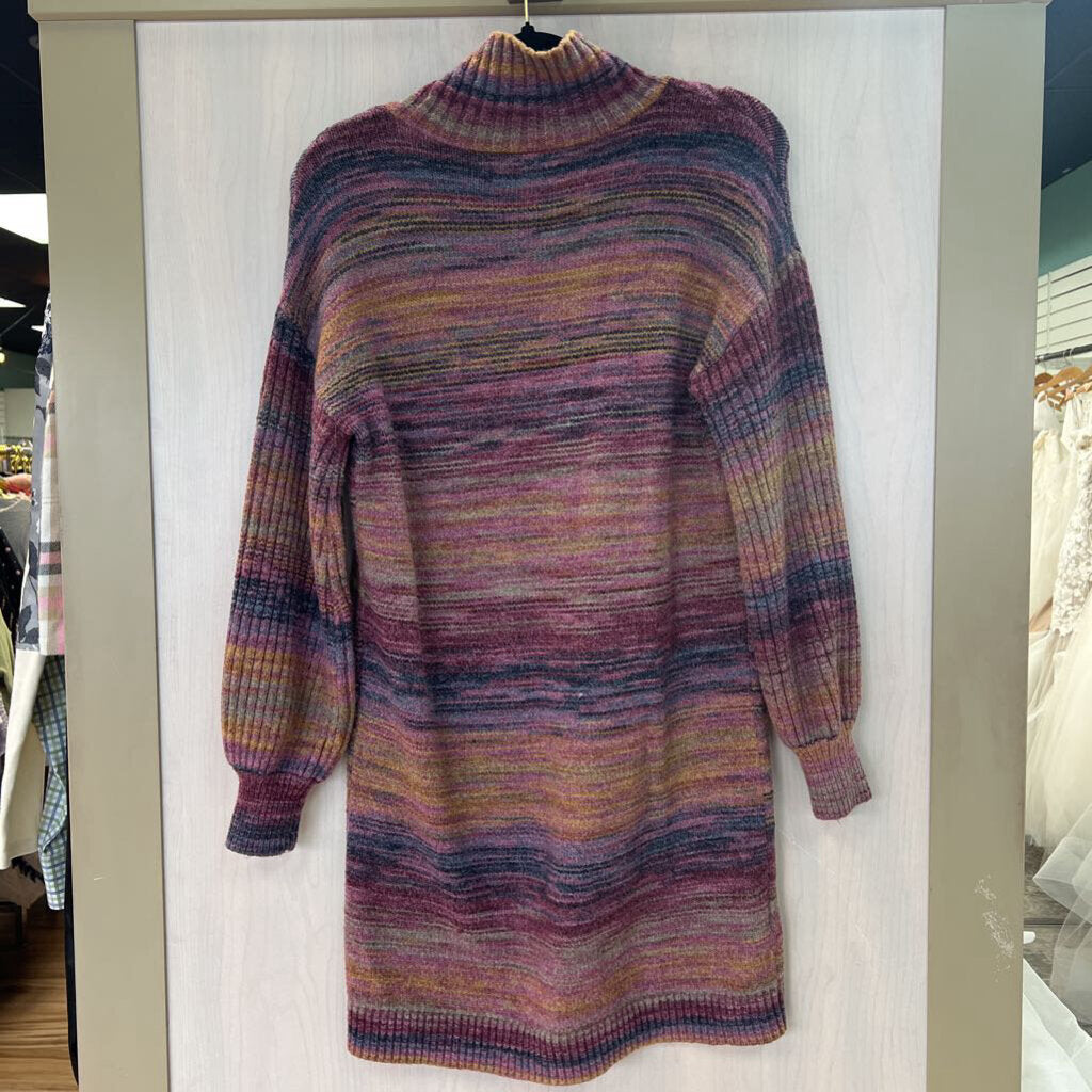 Loft Spacedye Turtleneck Sweater Dress Small