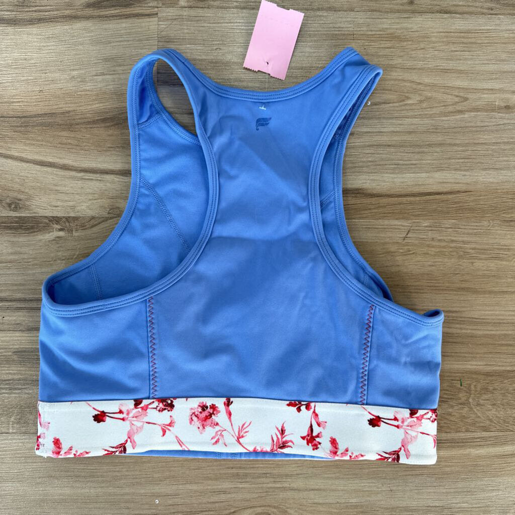 Fabletics Periwinkle/Red Floral Sports Bra Medium