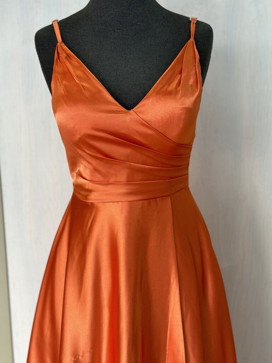 Satin V-Neck Long Formal 4