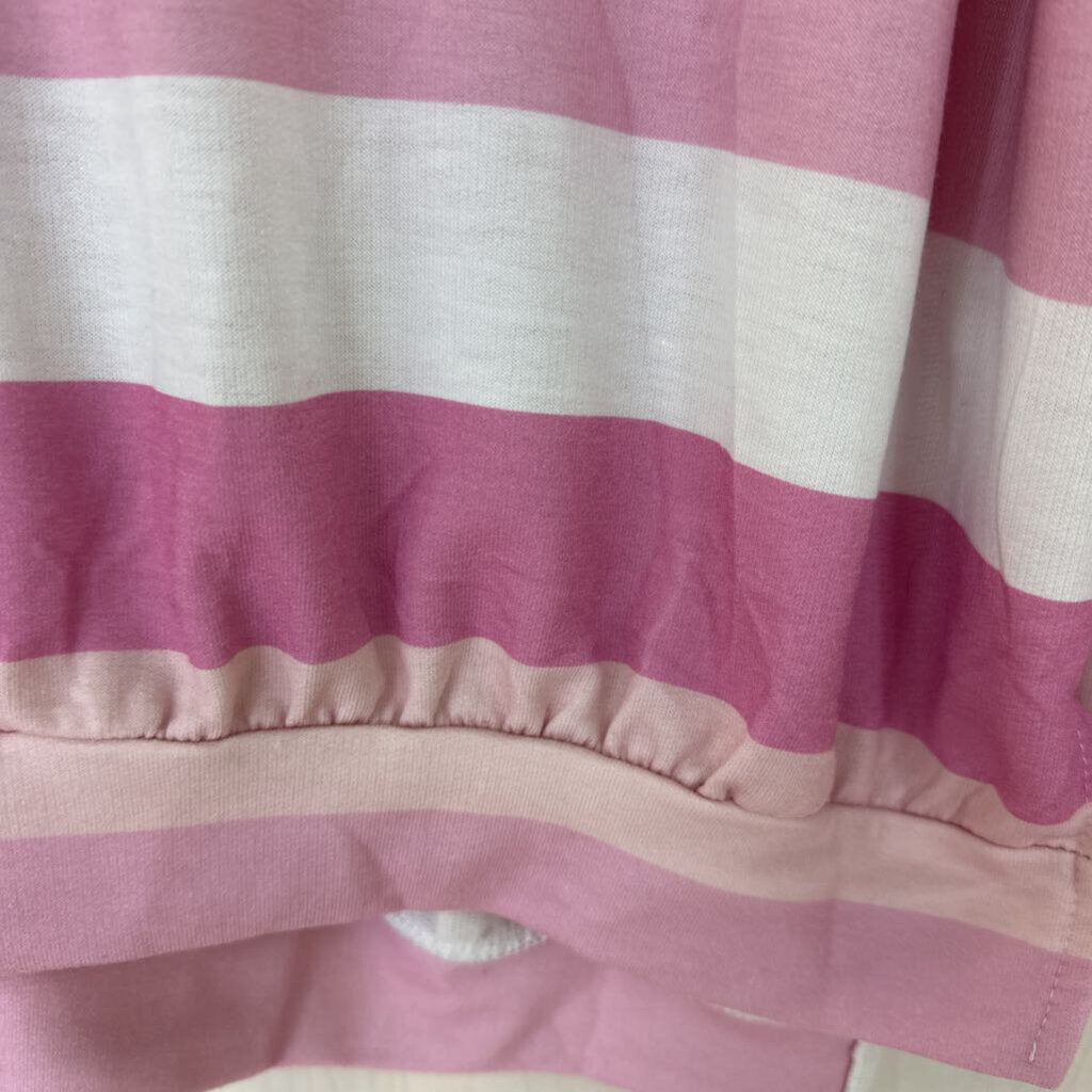 Pink Striped Longsleeve V-Neck Medium