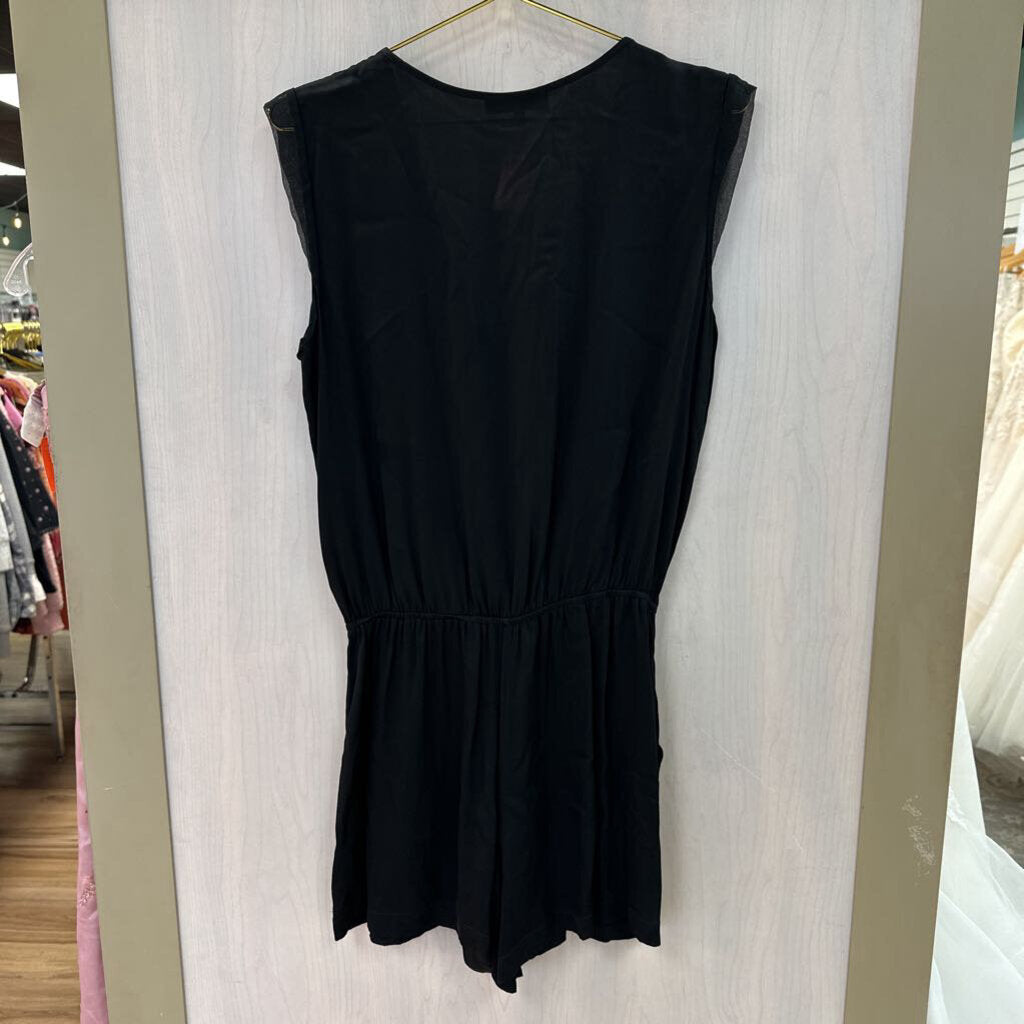 Black Tie Waist Milly Romper Size Medium