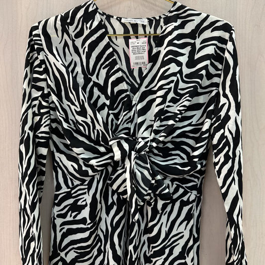 Black and White Zebra Silky Dress Size Large