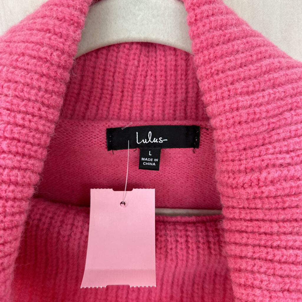 Lulu's Turtleneck Textured Sleeve Sweater Large