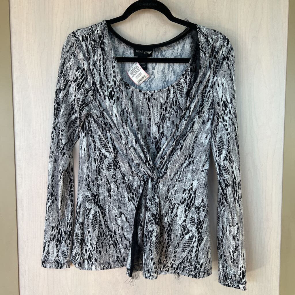Focus 2000 Snake Print Faux Wrap Top Small