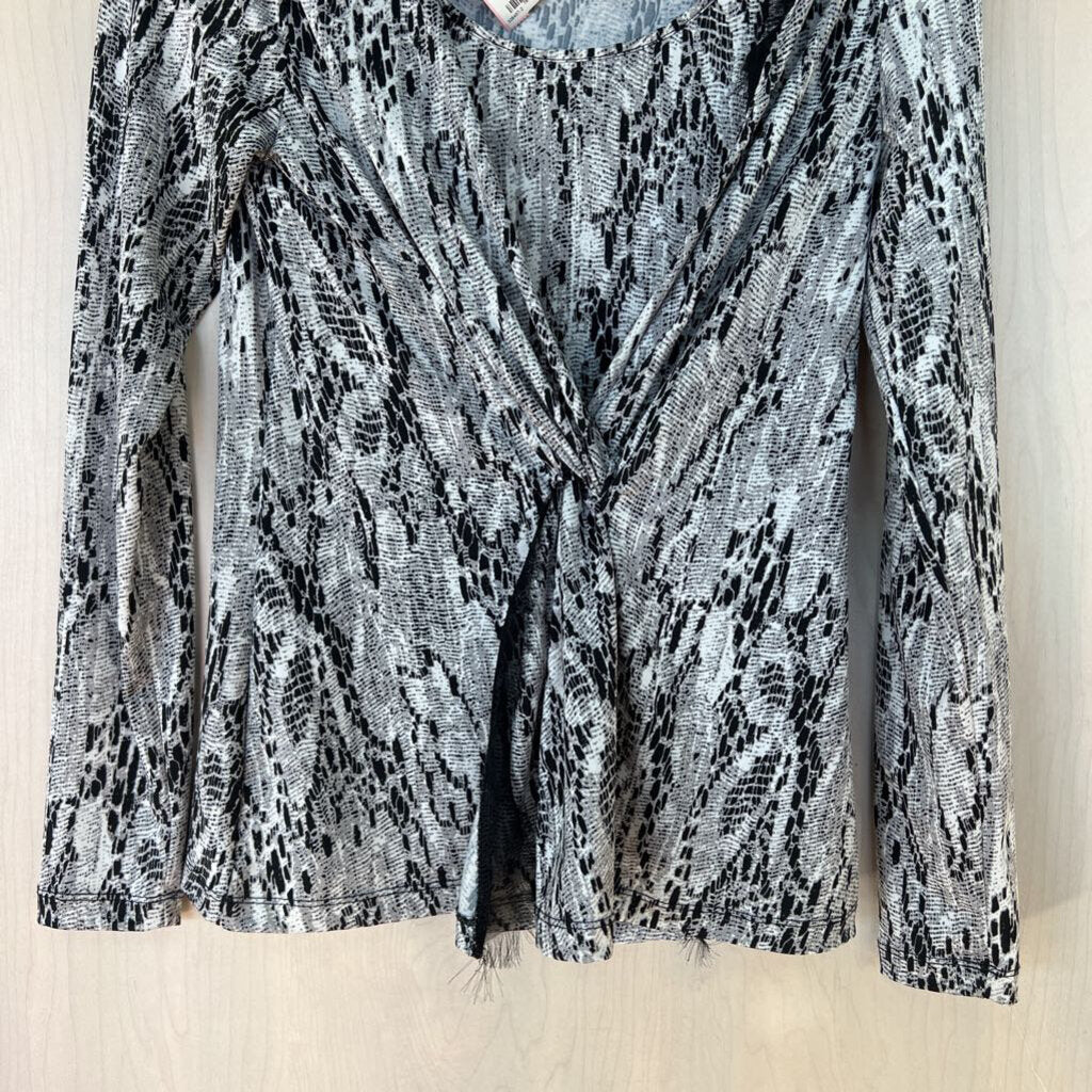 Focus 2000 Snake Print Faux Wrap Top Small