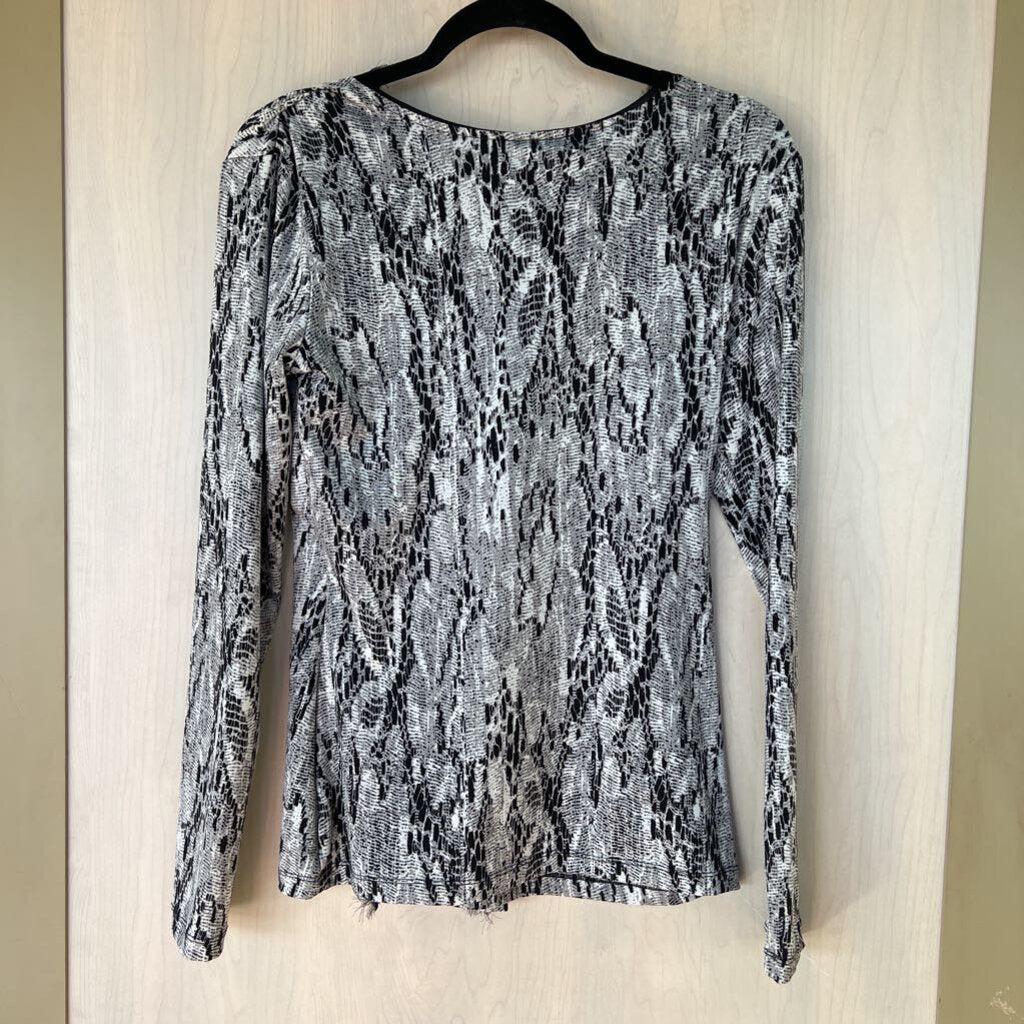 Focus 2000 Snake Print Faux Wrap Top Small