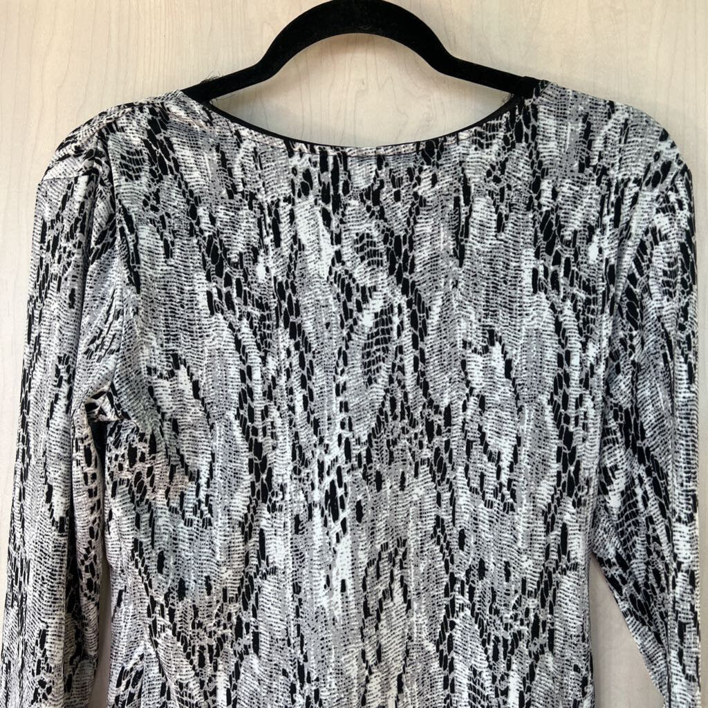 Focus 2000 Snake Print Faux Wrap Top Small