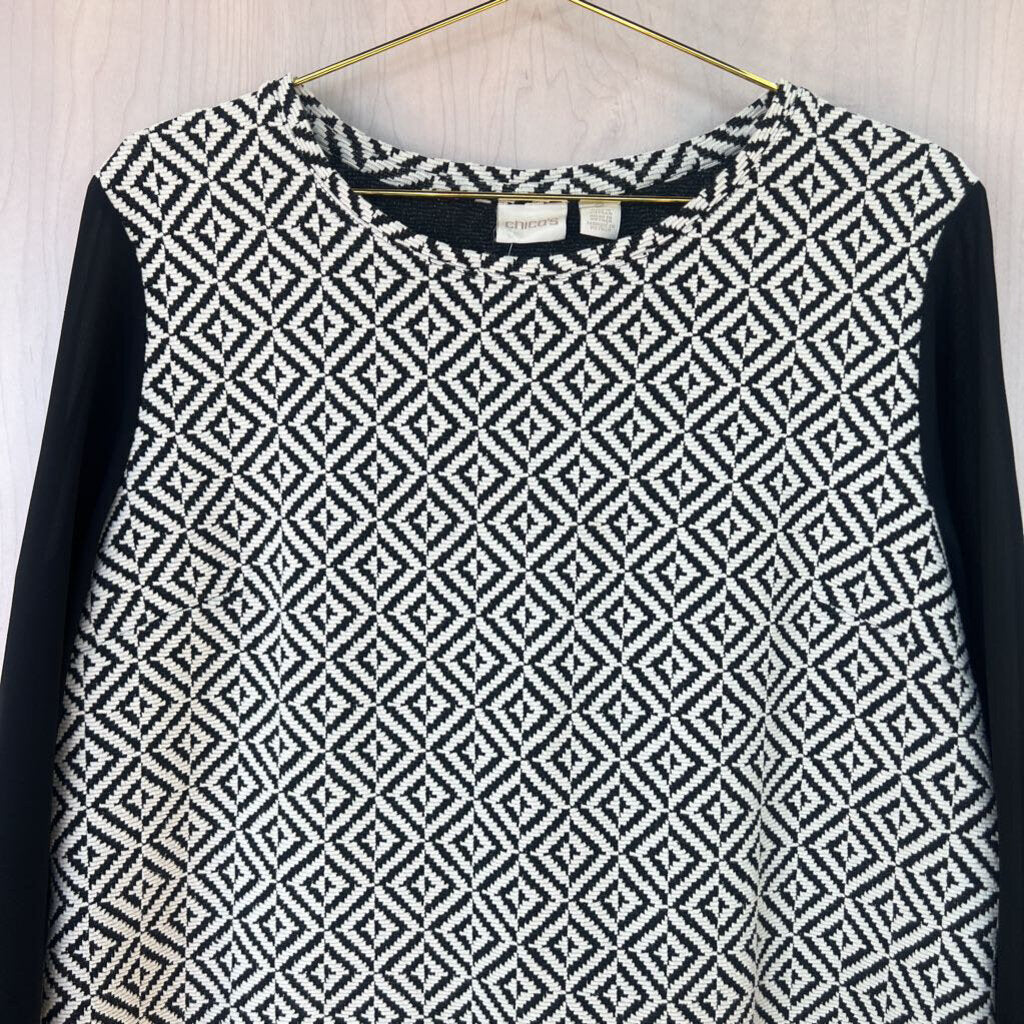 Chico's Diamond Print Longsleeve Top 2