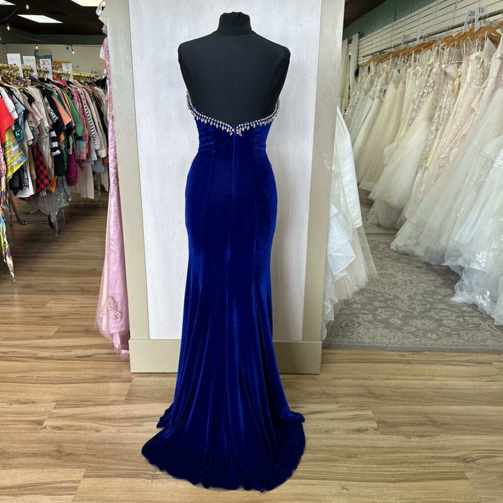 Johnathan Kayne Strapless Velvet Long Formal Dress 8