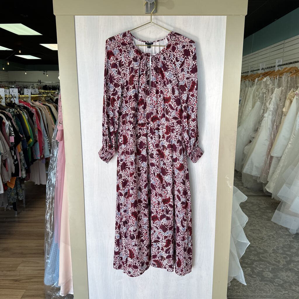 Ann Taylor Shimmer Floral Long Dress Small