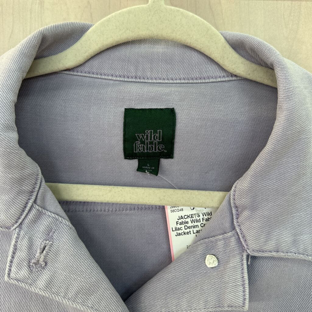 Wild Fable Lilac Denim Cropped Jacket Large