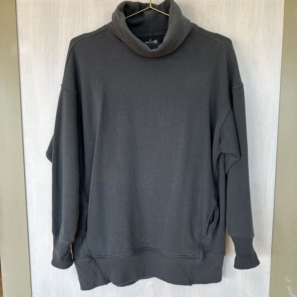 Aerie Grey Oversized Long Sleeve Turtleneck Sweatshirt Extra Small